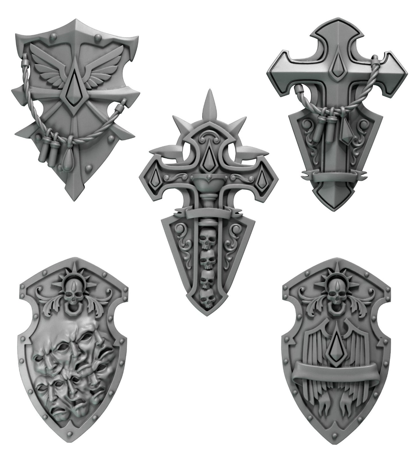 5x Schild linkshändig Crimson Lords