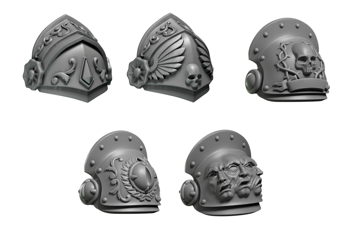 5x Schulterpanzer für Massive Rüstungen Crimson Lords