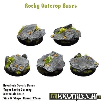 5x Rocky Outcrop Round 32 mm Base Kromlech Bitz KRRB003