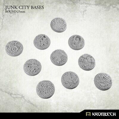 10x Junk City Round 25 mm Base Kromlech Bitz KRRB038