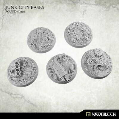 5x Junk City Round 40 mm Base Kromlech Bitz KRRB040