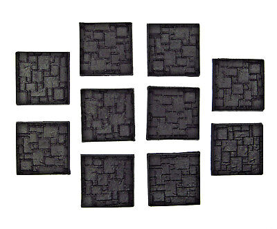 10x 25 mm texturierte quadratische Base