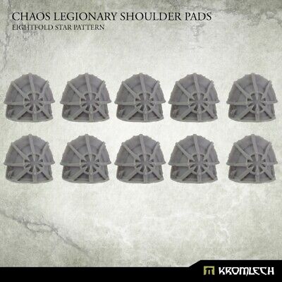 10x Chaos Legionary Shoulder Pads: Eightfold Star Schulterpanzer Kromlech KRCB232