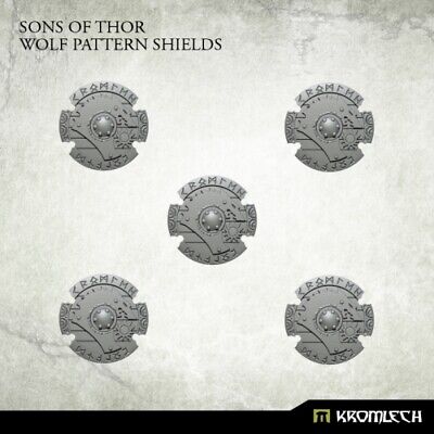 5x Sons of Thor Wolf Pattern Shields Schild Kromlech KRCB209