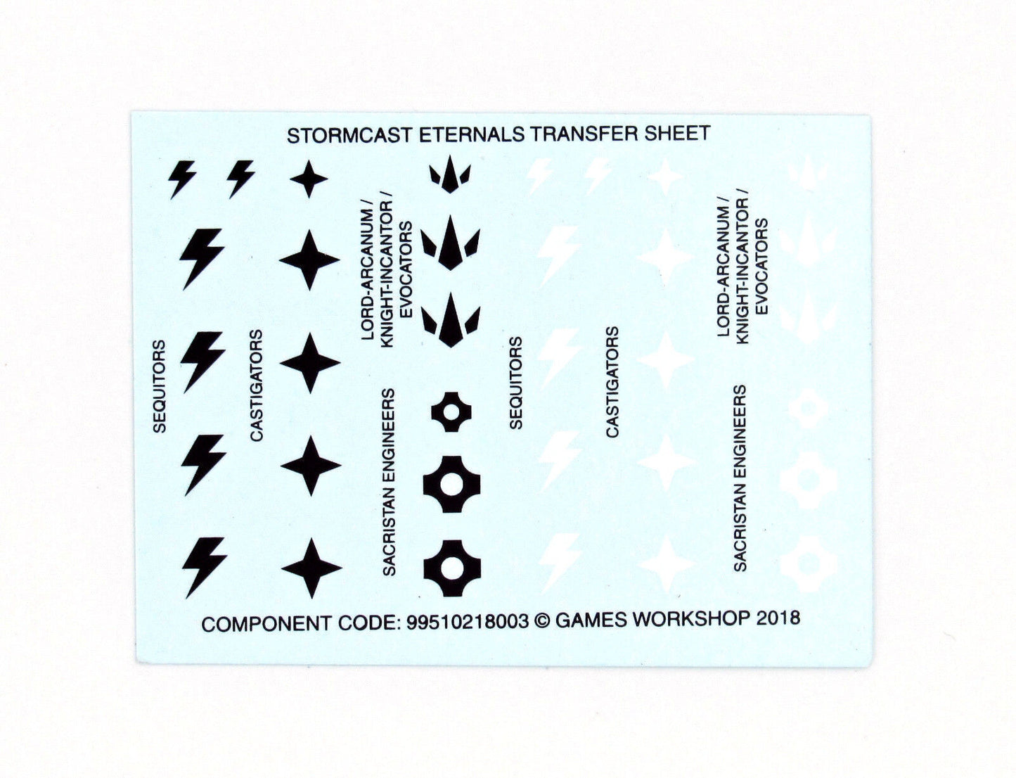 Stormcast Eternals Transfer Sheet / Decals
