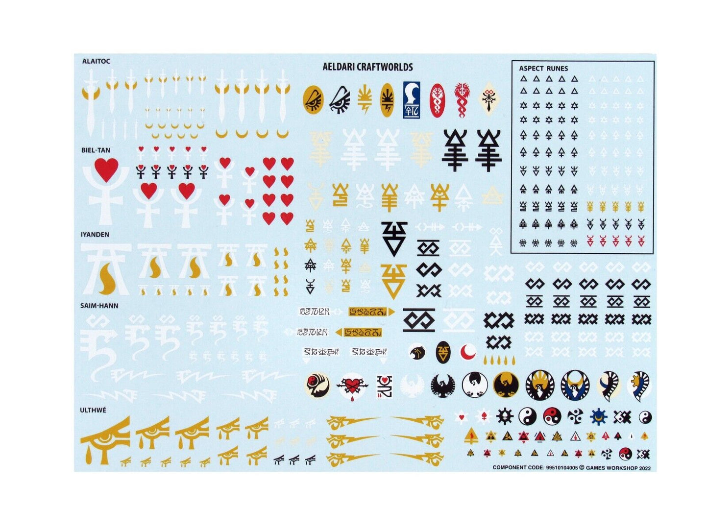 Aeldari Craftworlds Eldar Transfer Sheet / Decals