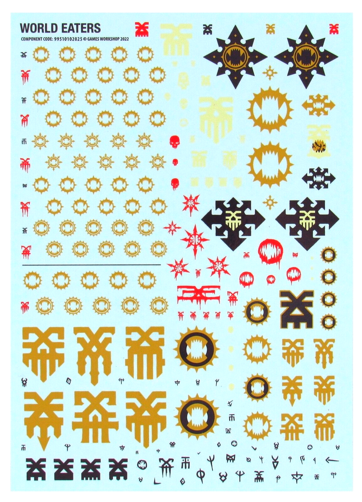 World Eaters Khorne Transfer Sheet / Decals