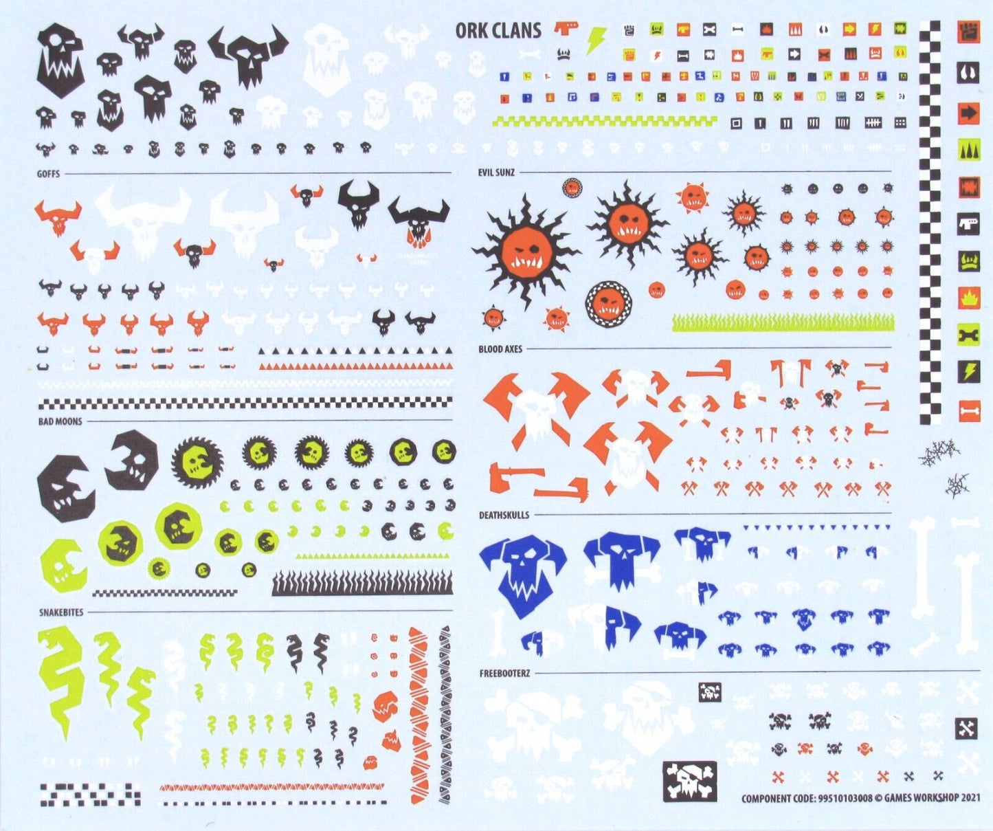 Orks Clans Transfer Sheet / Decals