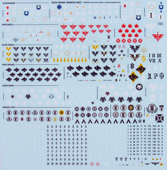 Leviathan Space Marines Transfer Sheets / Decals