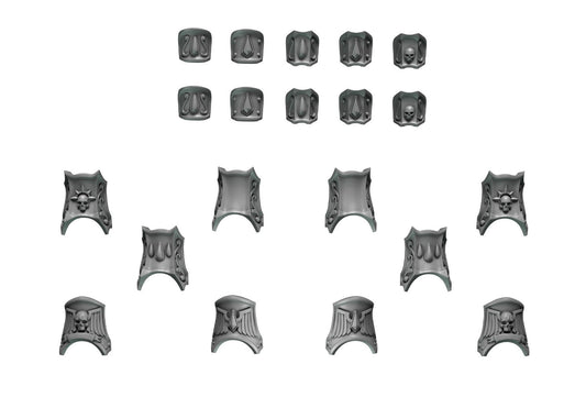 10x Armschutz und Beinschienen Crimson Lords
