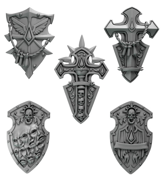 5x Schild linkshändig Crimson Lords