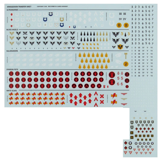 Space Marine Decals Armageddon