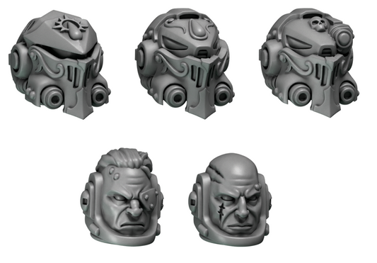 5x Kopf für Massive Rüstungen Crimson Lords