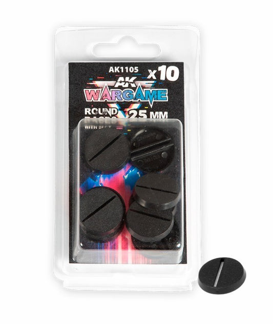 10x Round Base 25mm with slot AK Interactive