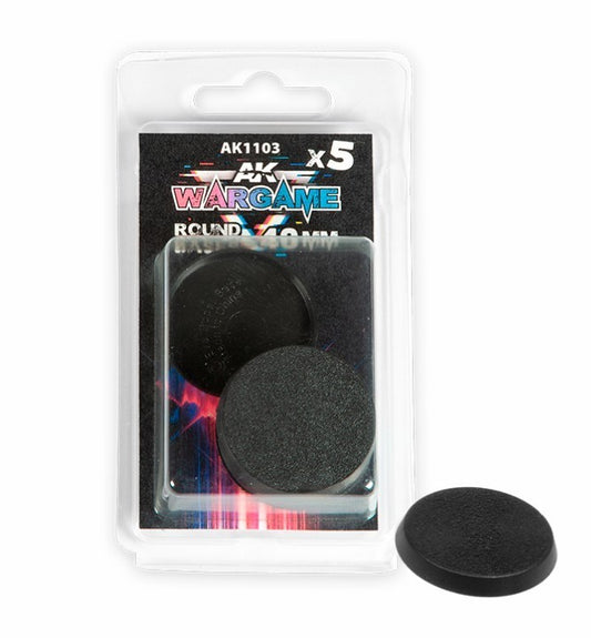 5x Round Base 40mm AK Interactive