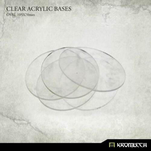8x Clear Acrylic Bases: Oval 105x70mm Kromlech KRMA069