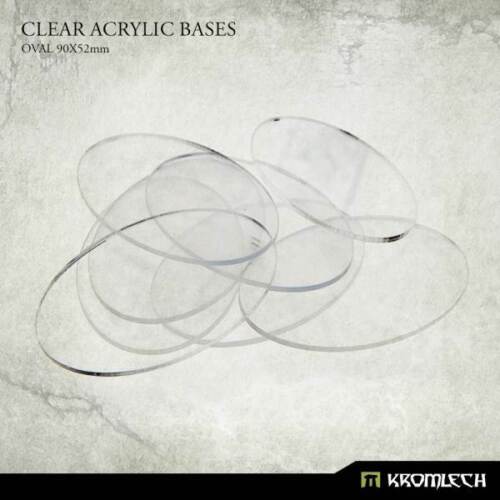 10x Clear Acrylic Bases: Oval 90x52mm Kromlech KRMA068