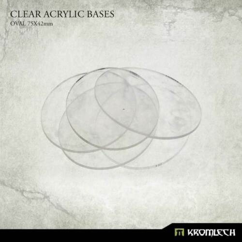 15x Clear Acrylic Bases: Oval 75x42mm Kromlech KRMA067
