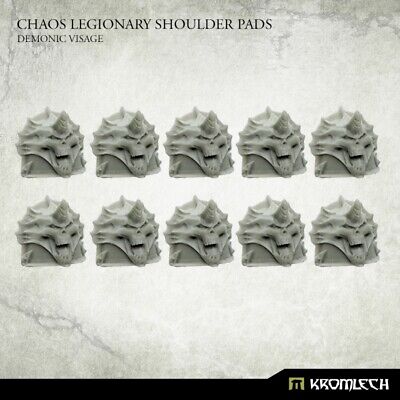 10x Chaos Legionary Shoulder Pads: Demon Visage Schulterpanzer Kromlech KRCB233