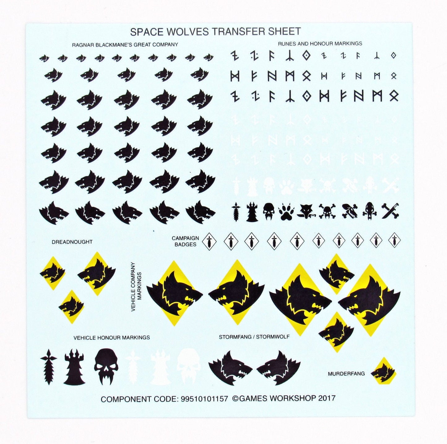 Space Wolves Transfer Sheet / Decals