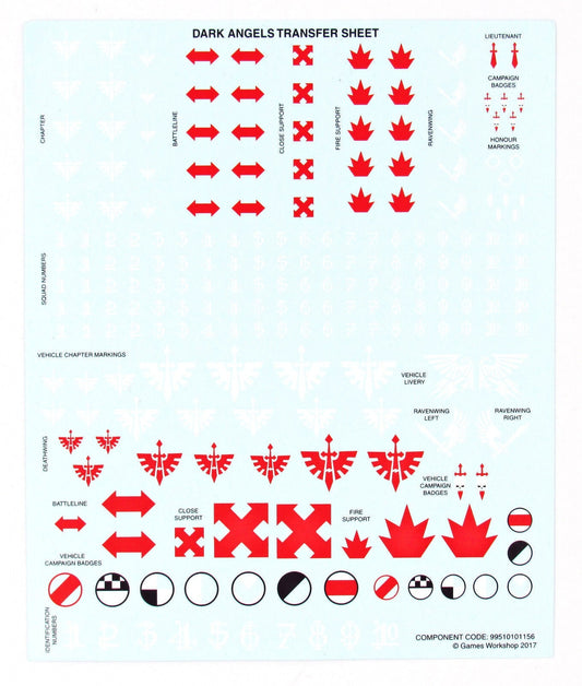 Dark Angels Transfer Sheet / Decals